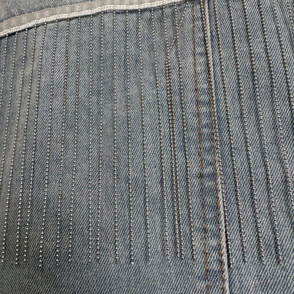 💎 Sweetheart Los Angeles Light Wash Denim Jacket w/ Rhinestone Fringe - 1X - NW - Picture 3 of 5